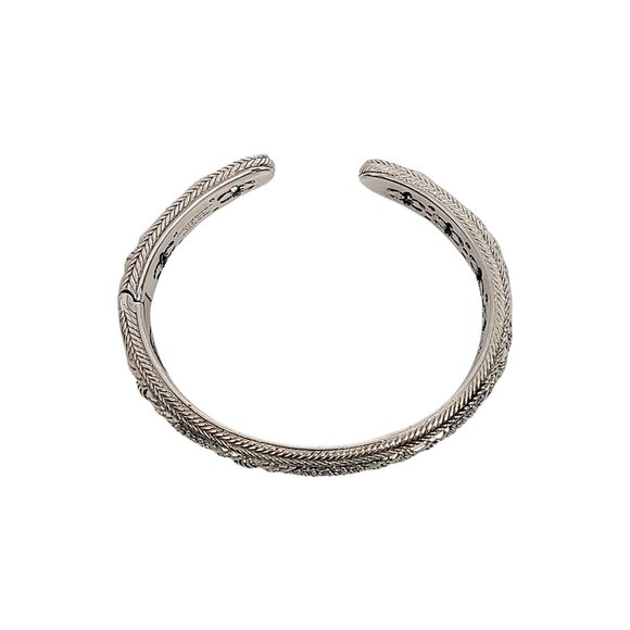 Judith Ripka Sterling Silver CZ Diamonique Hinged Cuff Bracelet #12156 - Picture 5 of 10